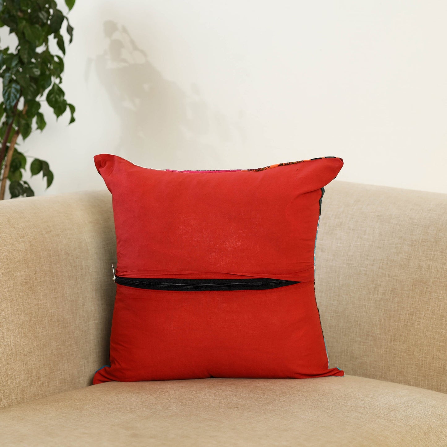 Multicolor Handcrafted Cotton Patchwork Cushion Cover