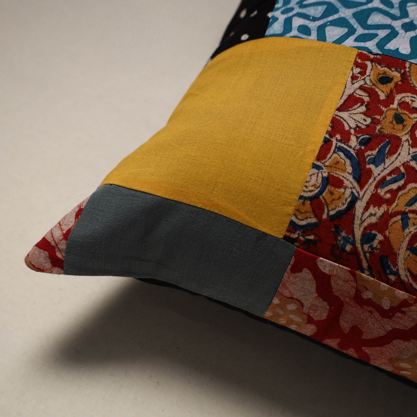 Multicolor - handcrafted cotton patchwork cushion cover 83
