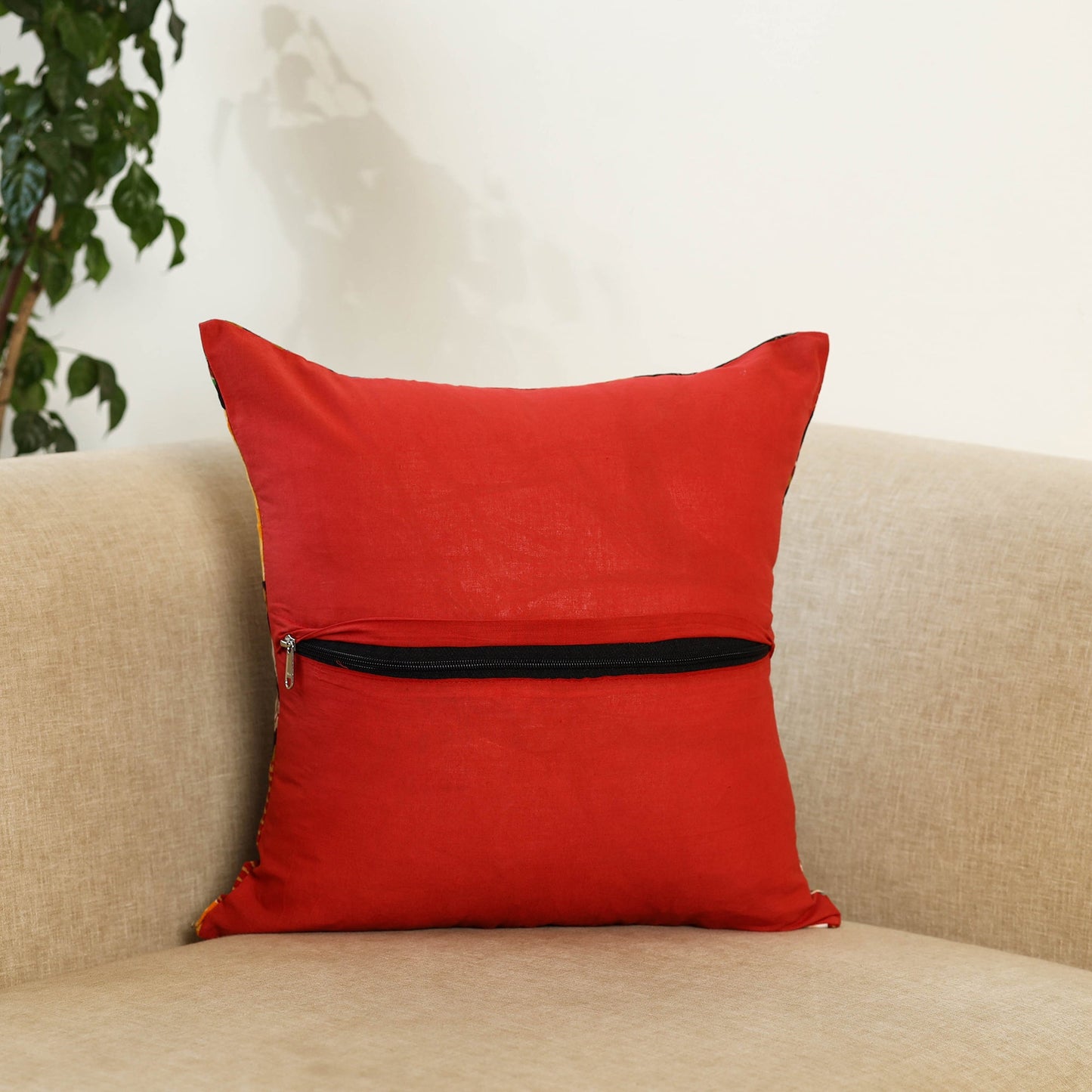 Multicolor Handcrafted Cotton Patchwork Cushion Cover