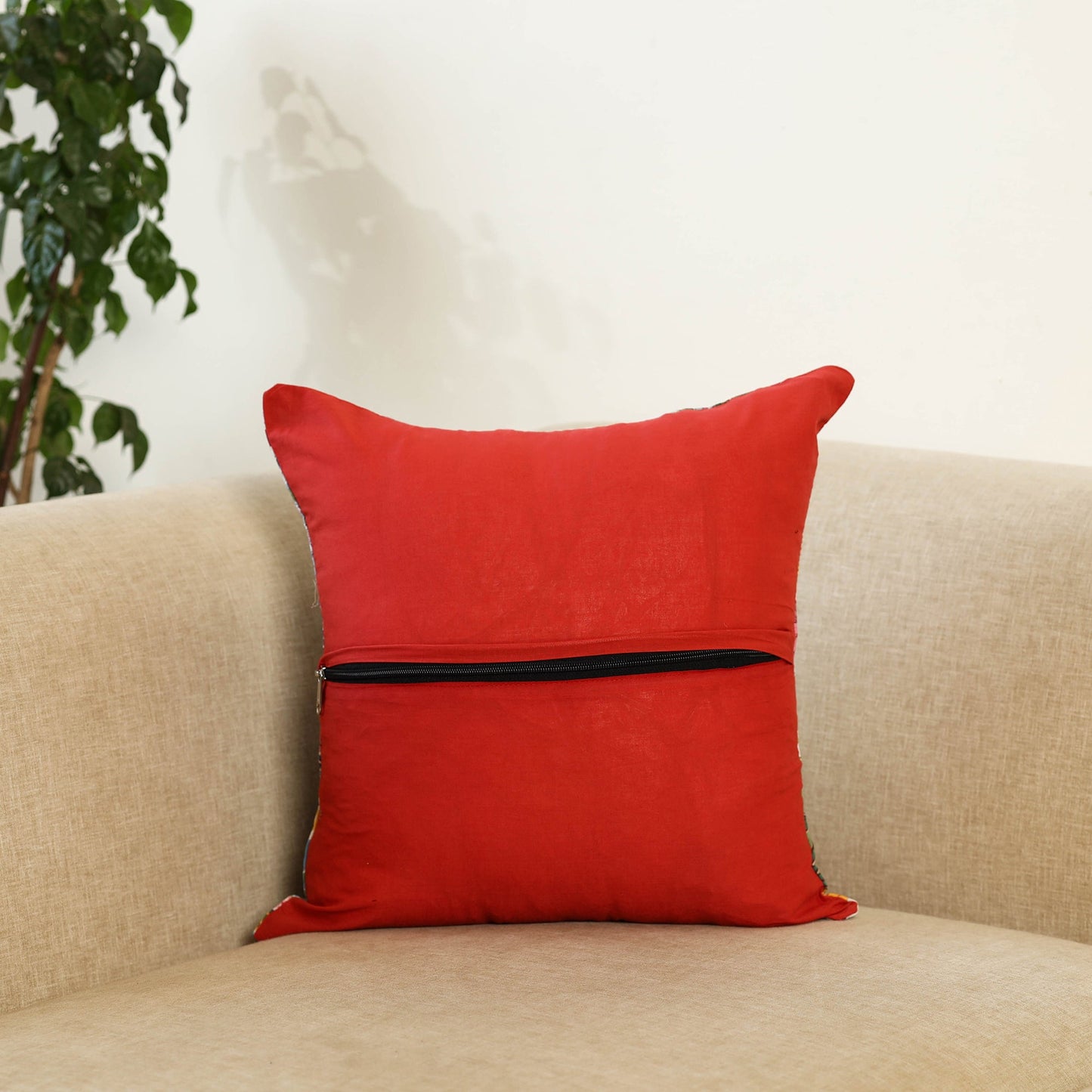 Multicolor Handcrafted Cotton Patchwork Cushion Cover