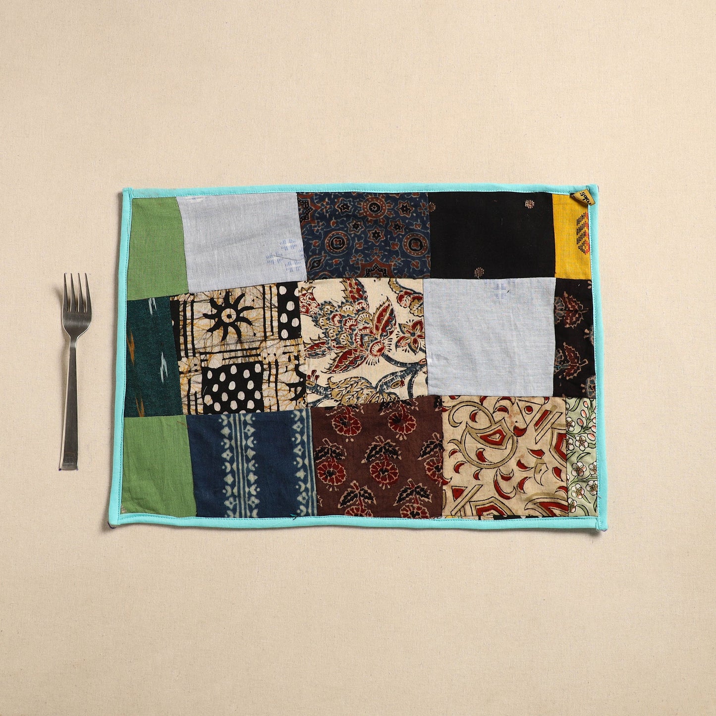 Multicolor Handcrafted Cotton Patchwork Table Mat