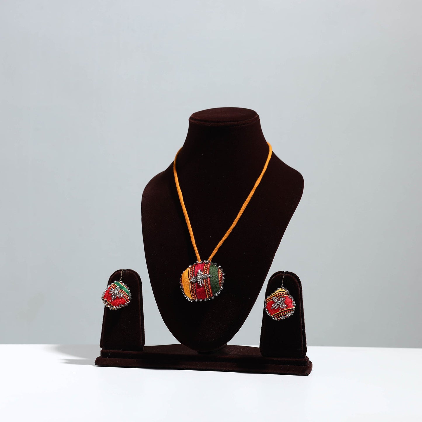 Multicolor - handcrafted fabart beaded necklace set 70