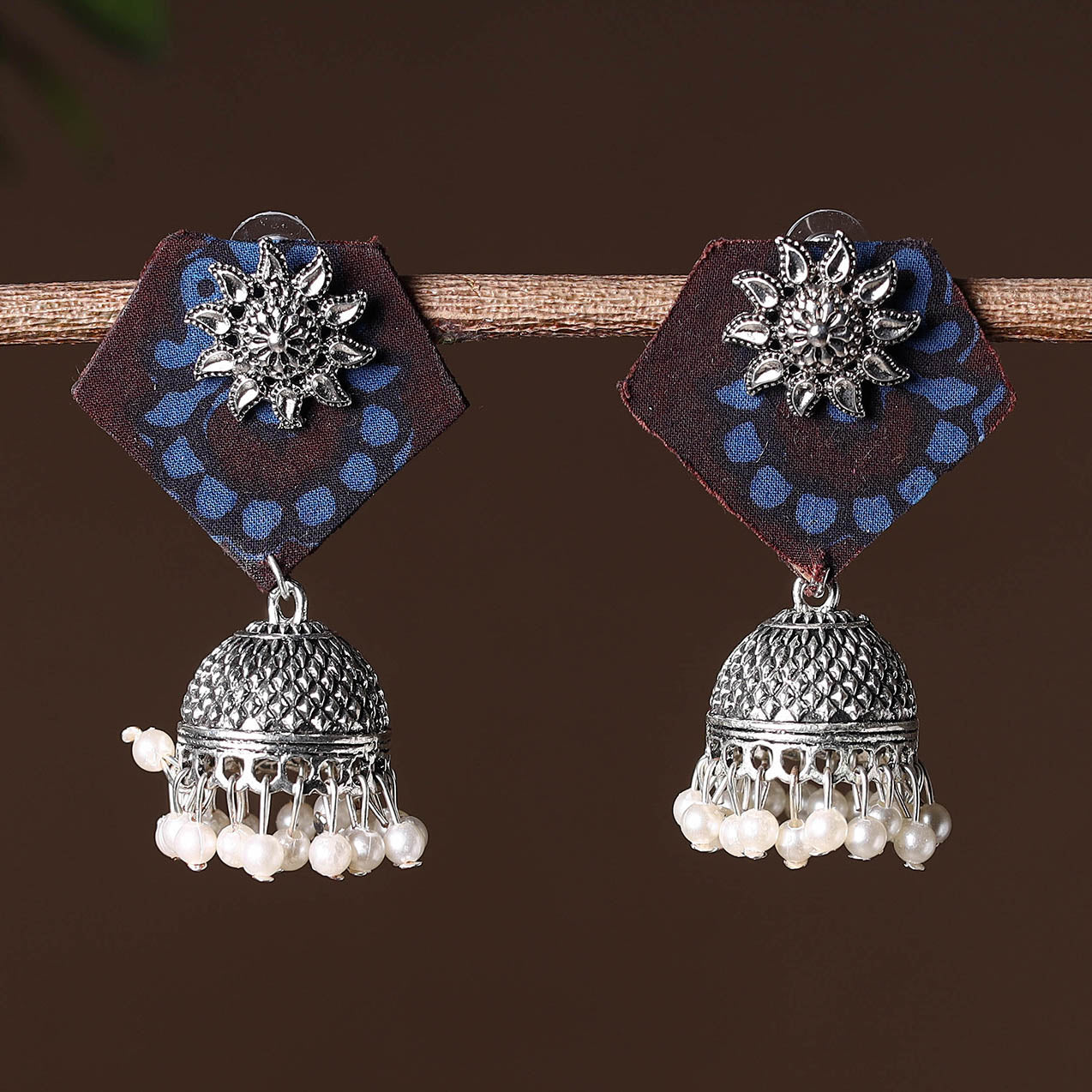 Multicolor - handcrafted fabart gs jhumki earrings 06