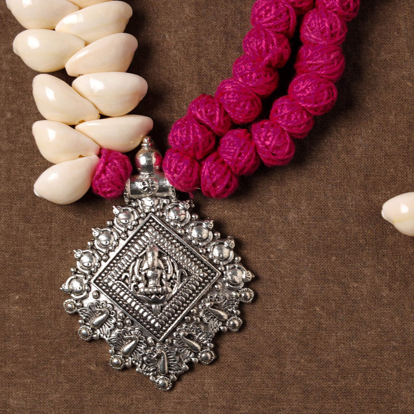 Handcrafted German Silver Shell Necklace Set