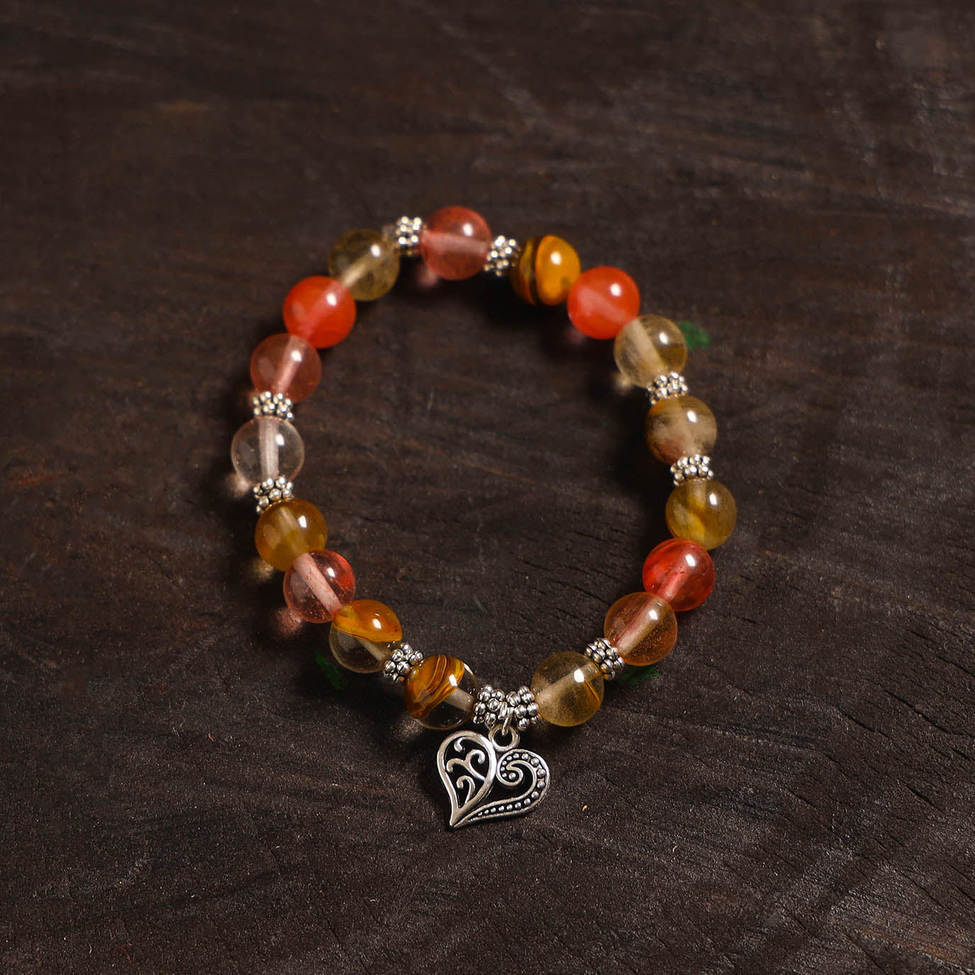 Handcrafted glass stone bracelet 09