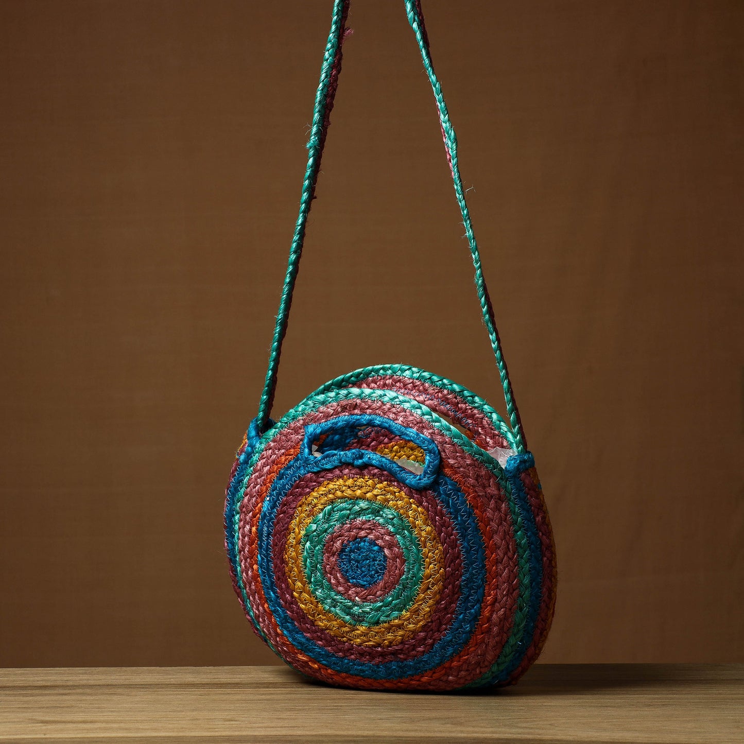 Handcrafted Multipurpose Jute Round Sling Bag