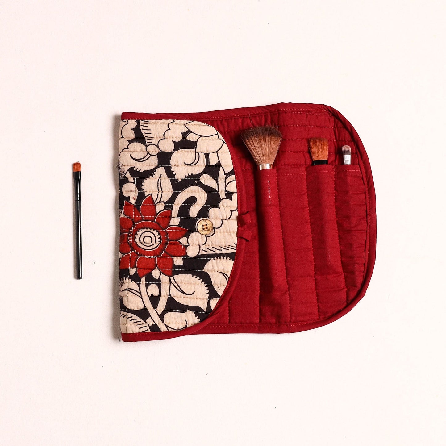 Handcrafted Multipurpose Segmented Make-up Brush Wrap Pouch/Case 11