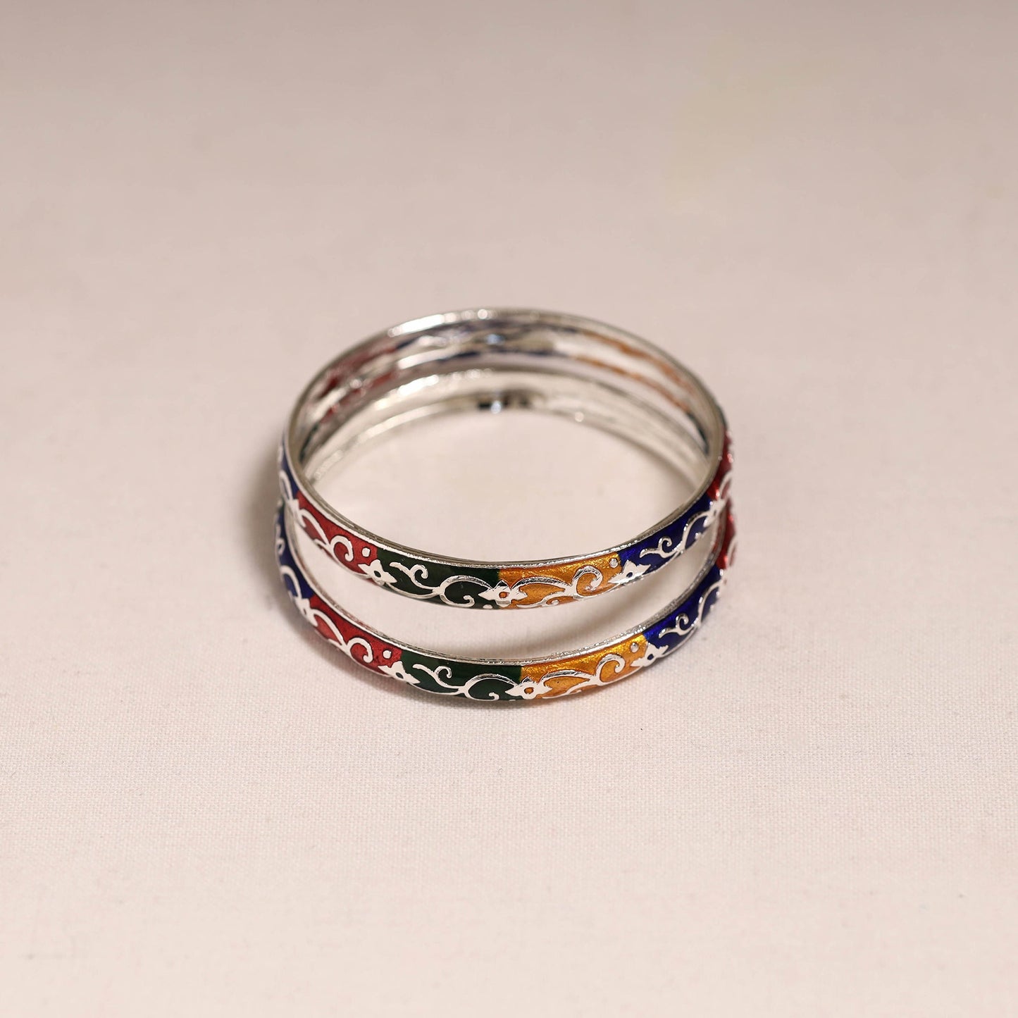 Handcrafted paka meenakari bangles (set of 2) 243