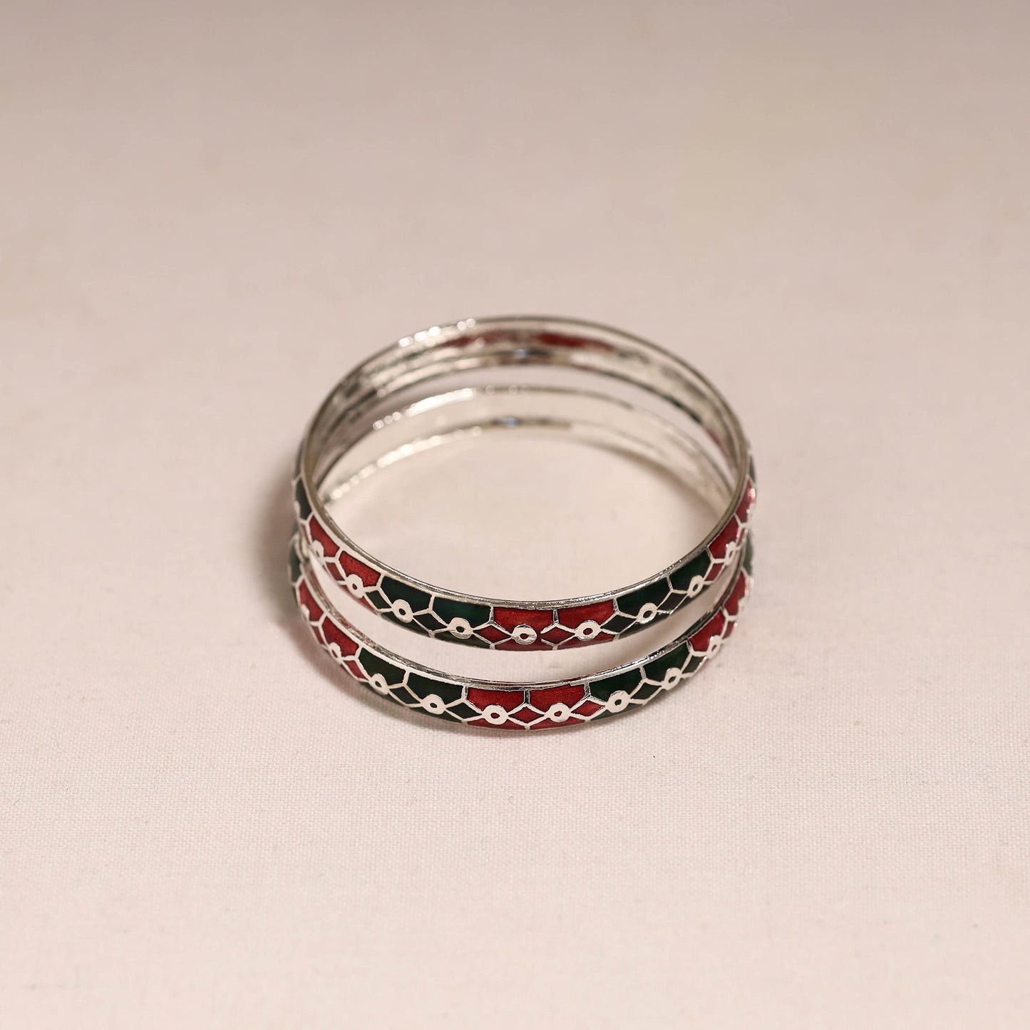 Handcrafted paka meenakari bangles (set of 2) 248