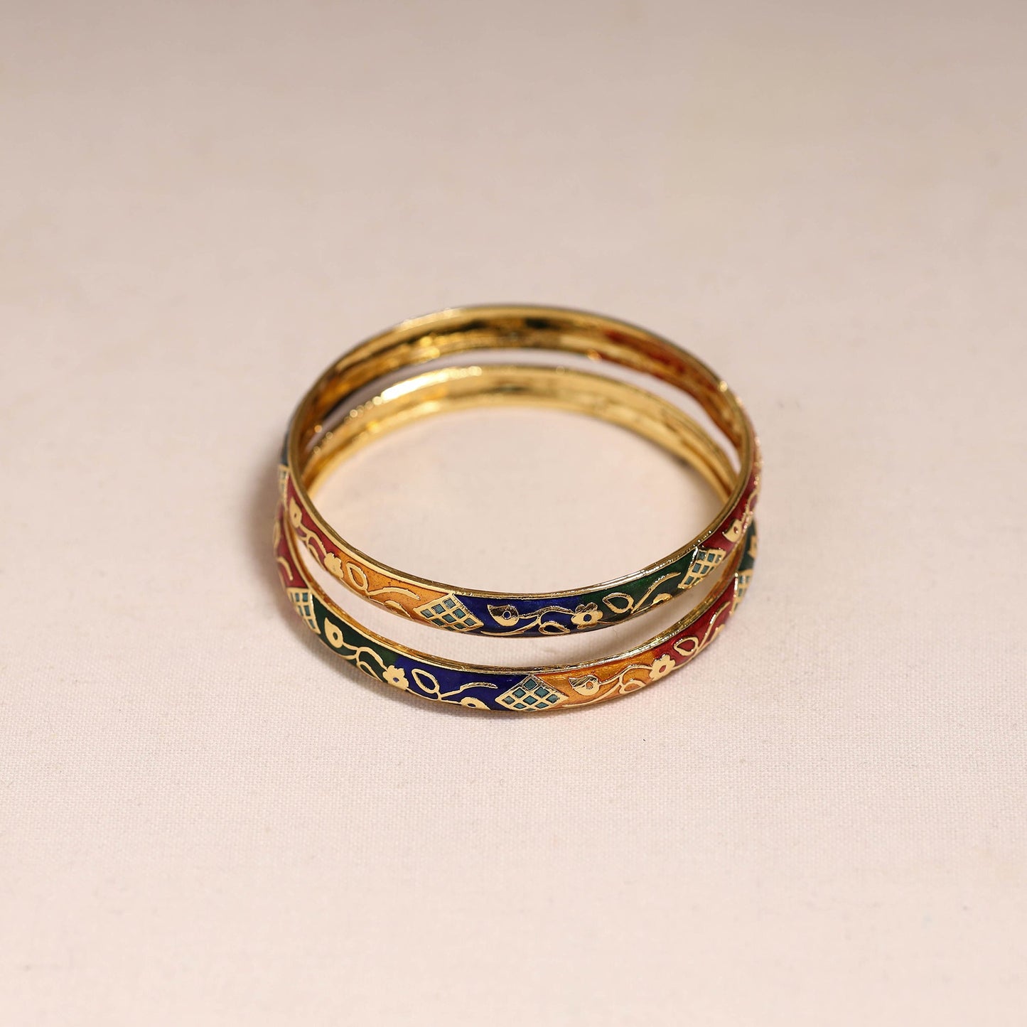 Handcrafted paka meenakari bangles (set of 2) 265