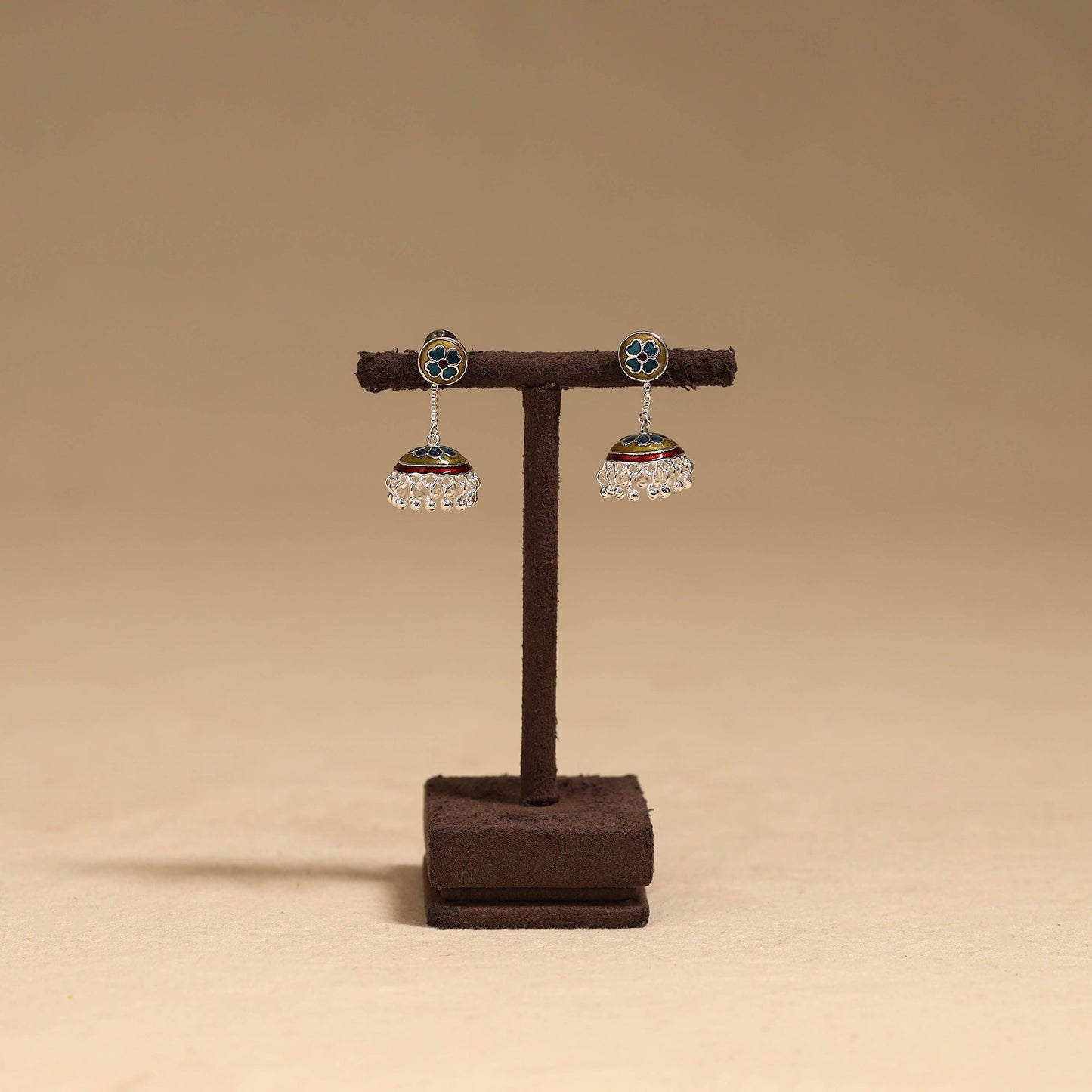 Handcrafted paka meenakari jhumki earrings 37