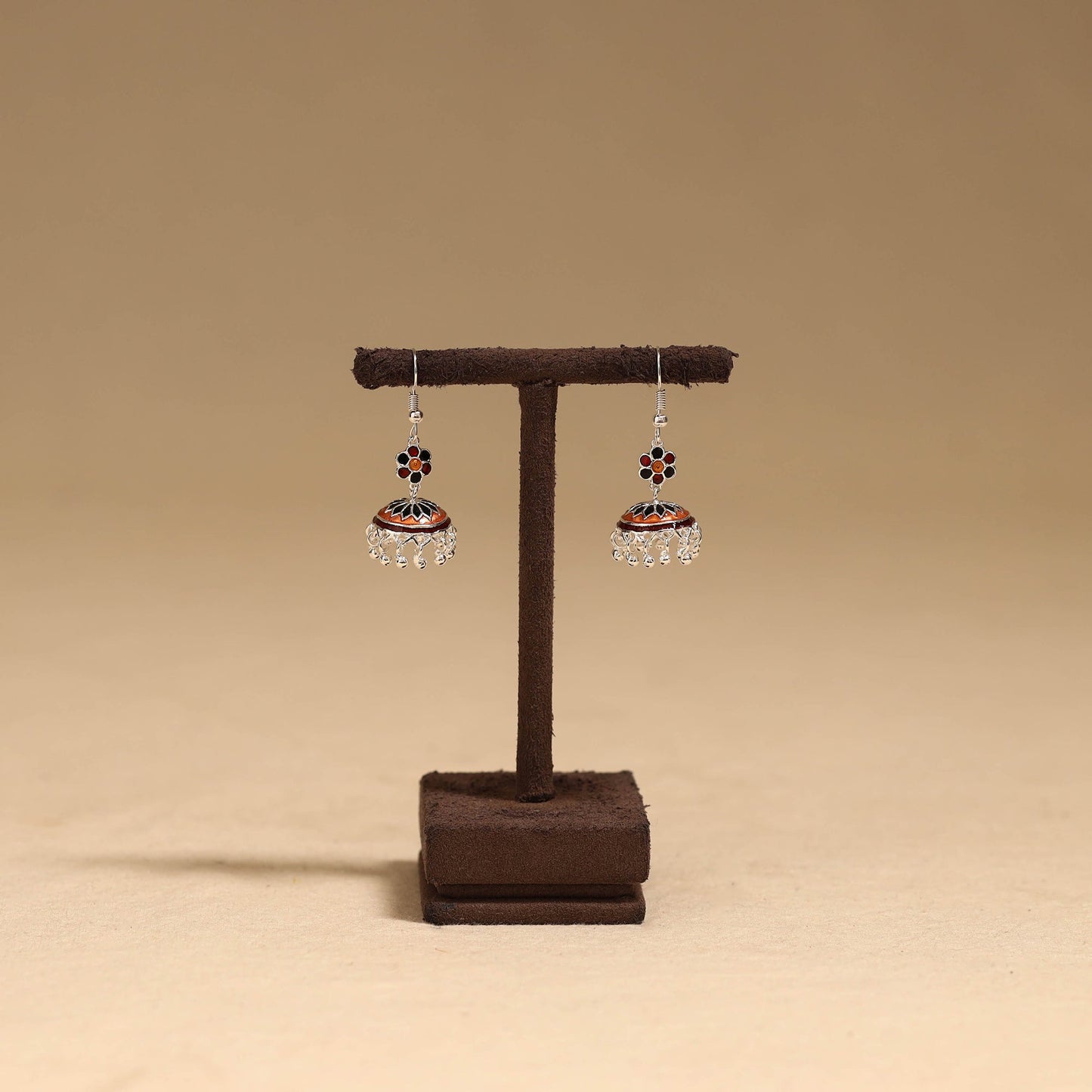 Handcrafted paka meenakari jhumki earrings 44
