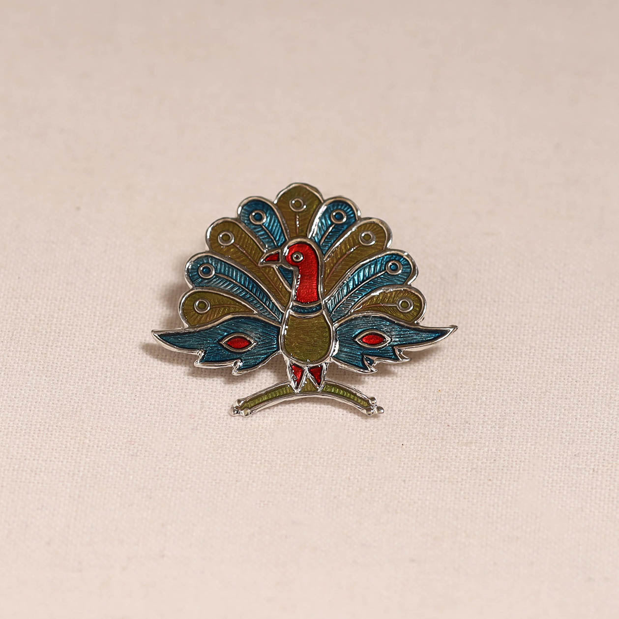 Handcrafted paka meenakari saree pin 225