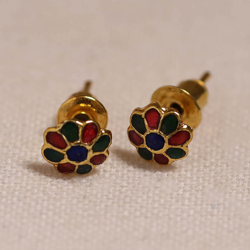 Handcrafted paka meenakari stud earrings 11