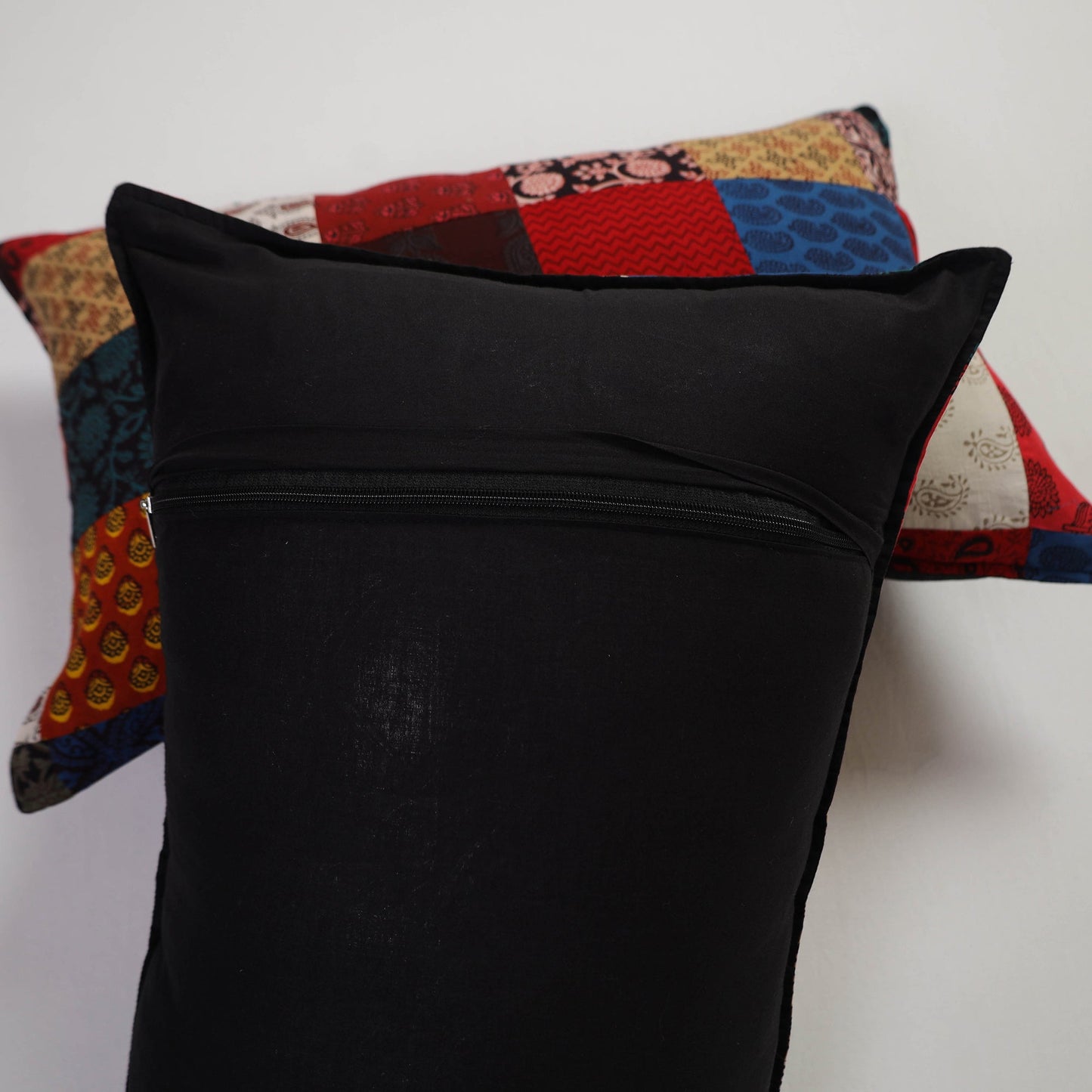 Multicolor Handcrafted Patchwork Cotton Pillow Cover (Set of 2)