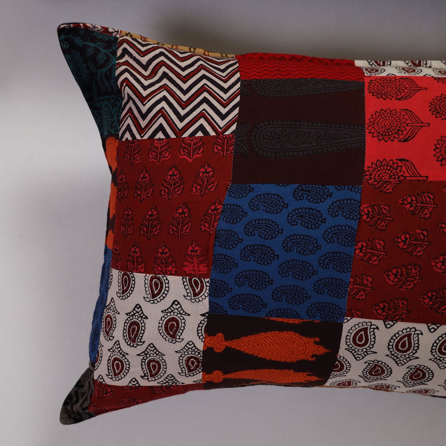 Multicolor Handcrafted Patchwork Cotton Pillow Cover (Set of 2)