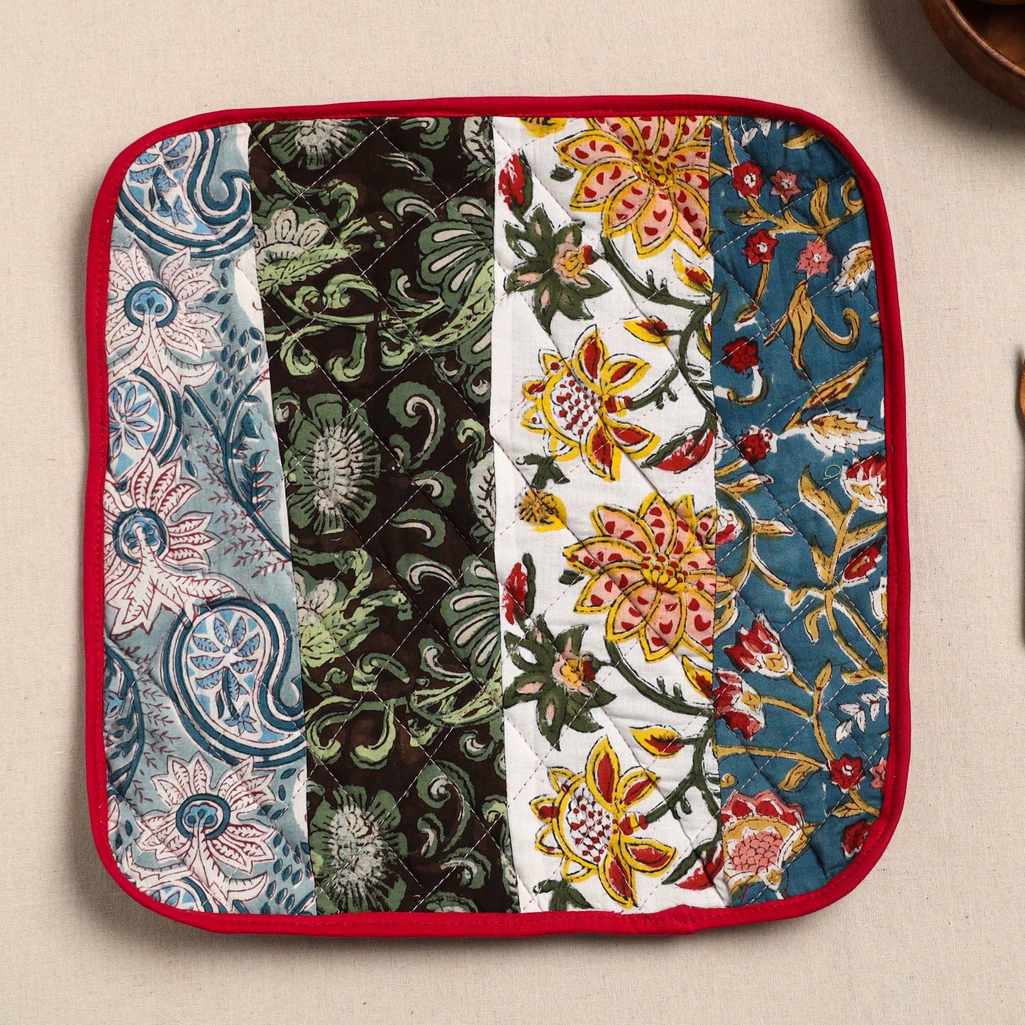 Multicolor Handcrafted Patchwork Cotton Pot Holder