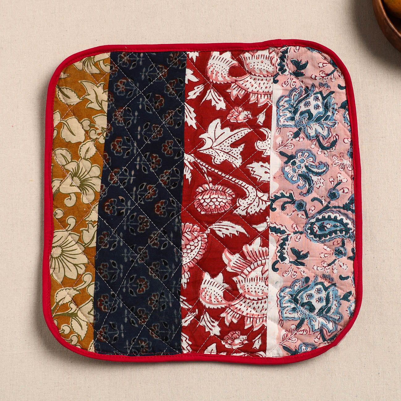 Multicolor Handcrafted Patchwork Cotton Pot Holder