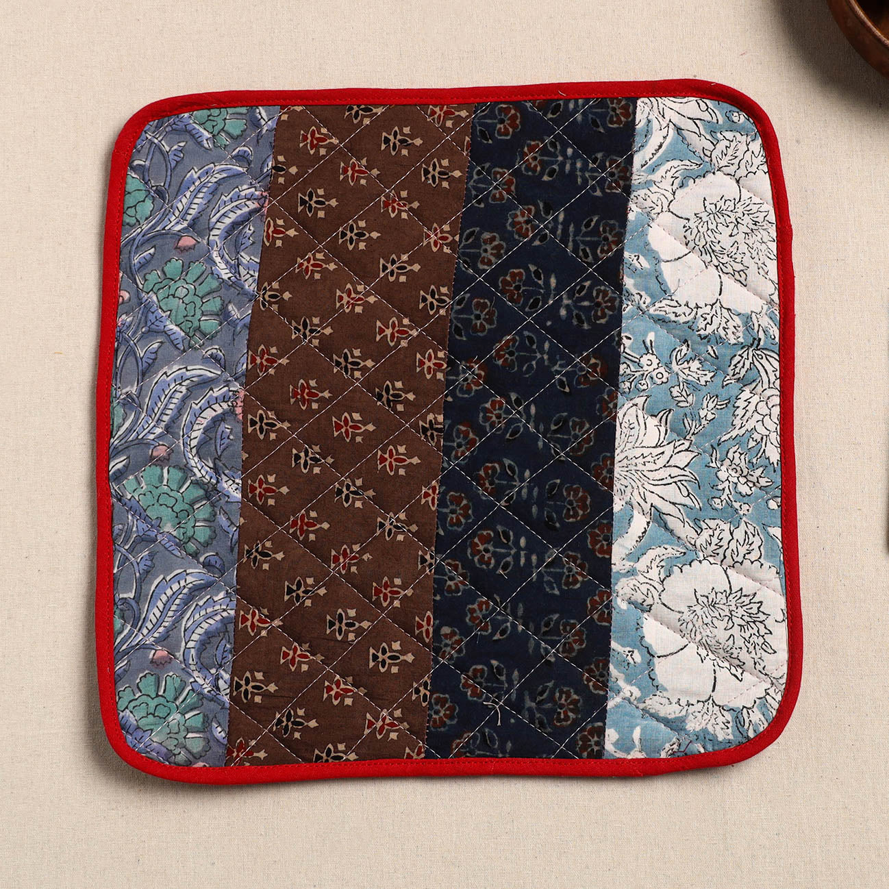 Multicolor Handcrafted Patchwork Cotton Pot Holder