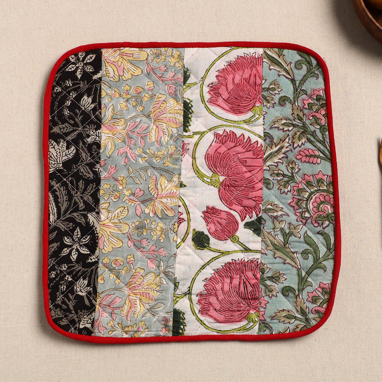 Multicolor Handcrafted Patchwork Cotton Pot Holder
