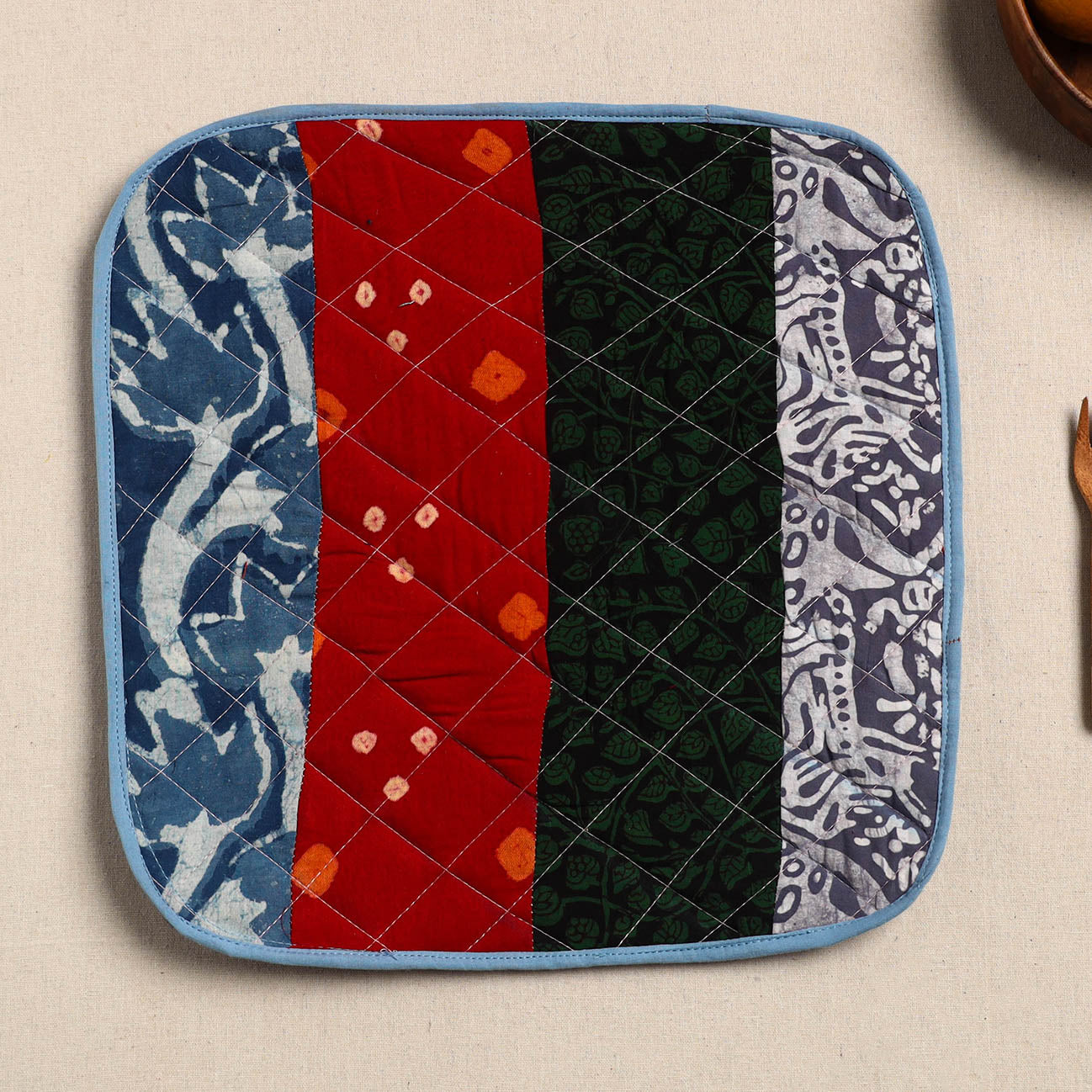 Multicolor Handcrafted Patchwork Cotton Pot Holder