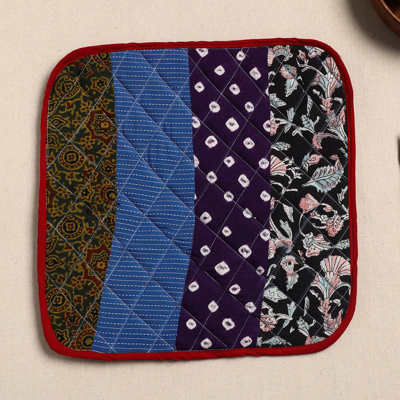 Multicolor Handcrafted Patchwork Cotton Pot Holder