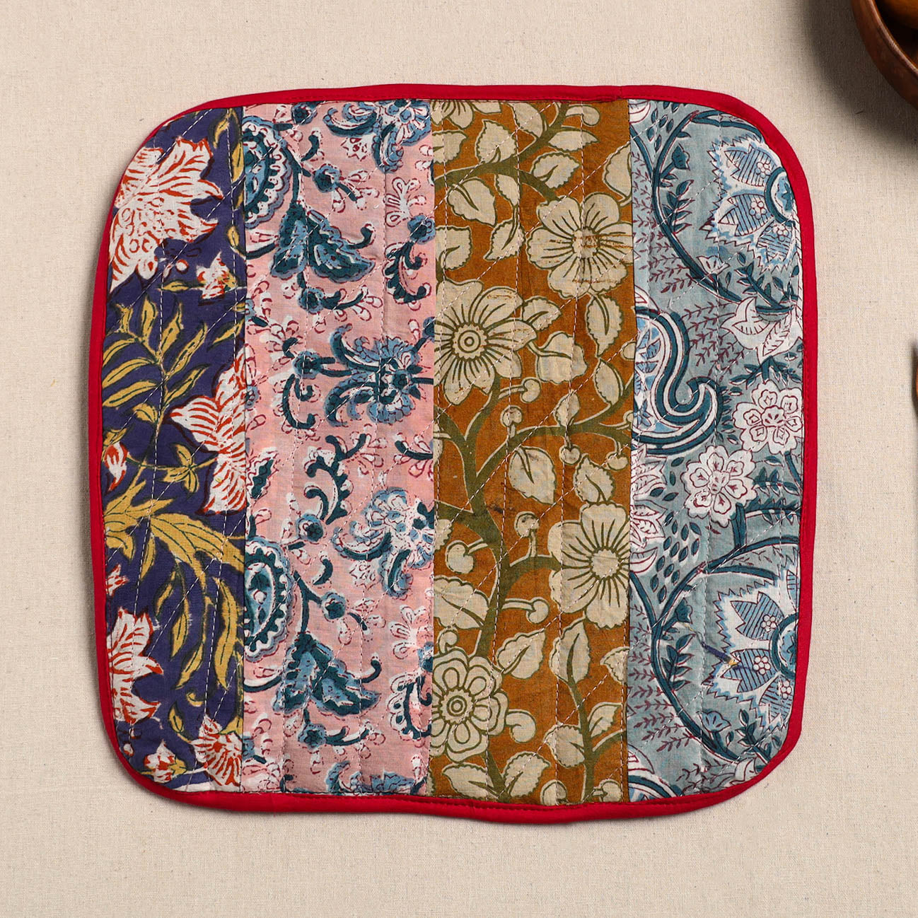 Multicolor Handcrafted Patchwork Cotton Pot Holder