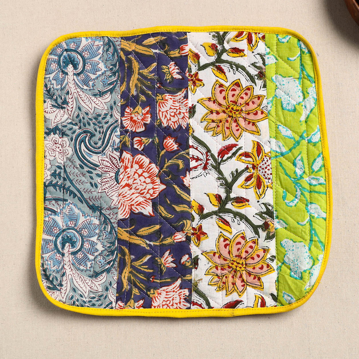 Multicolor Handcrafted Patchwork Cotton Pot Holder