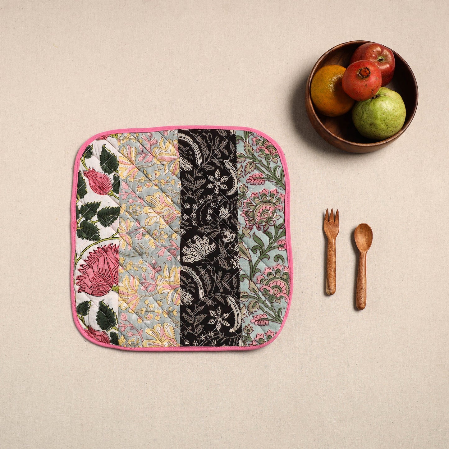Multicolor Handcrafted Patchwork Cotton Pot Holder