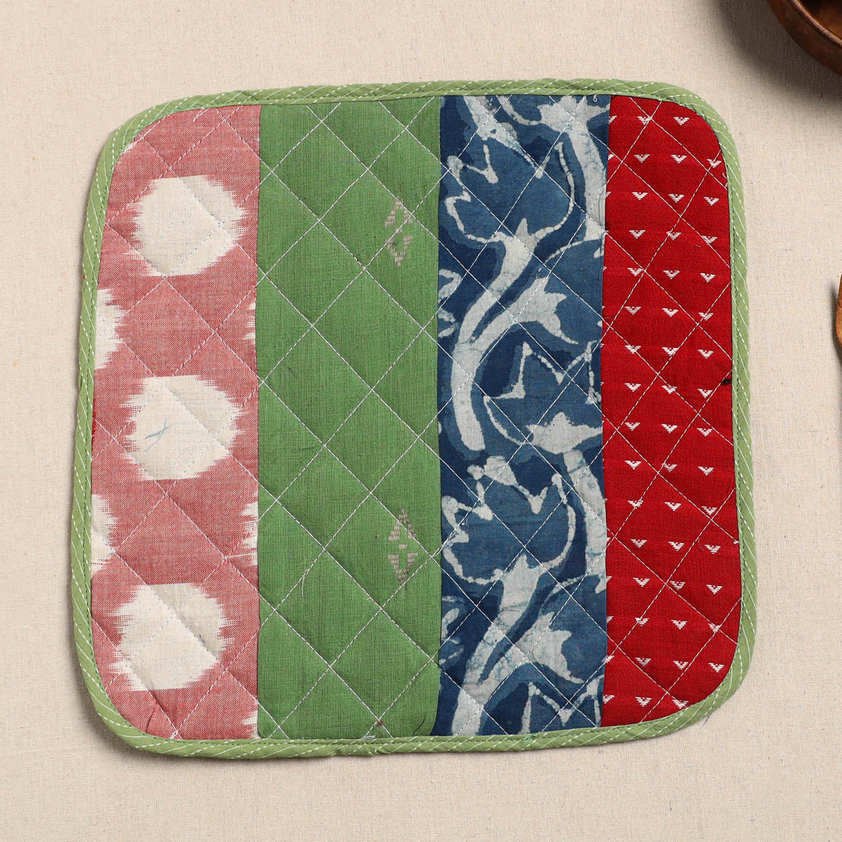 Multicolor Handcrafted Patchwork Cotton Pot Holder