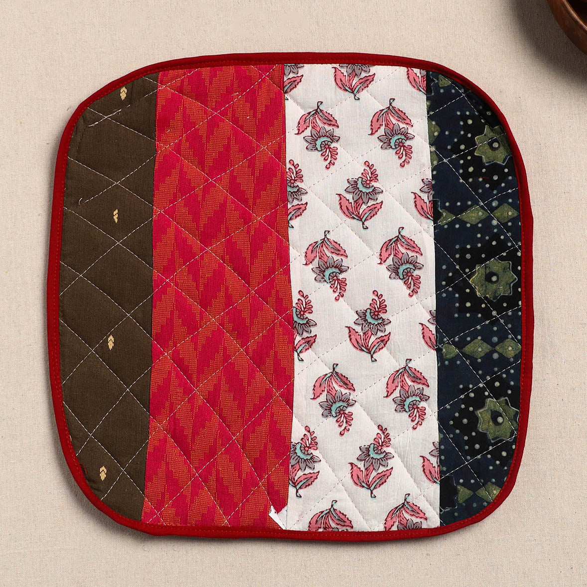 Multicolor Handcrafted Patchwork Cotton Pot Holder