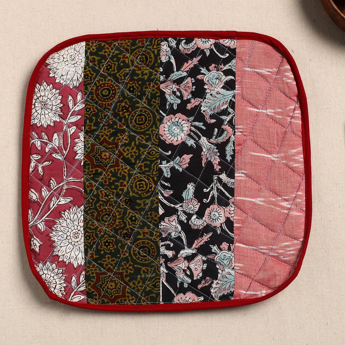 Multicolor Handcrafted Patchwork Cotton Pot Holder