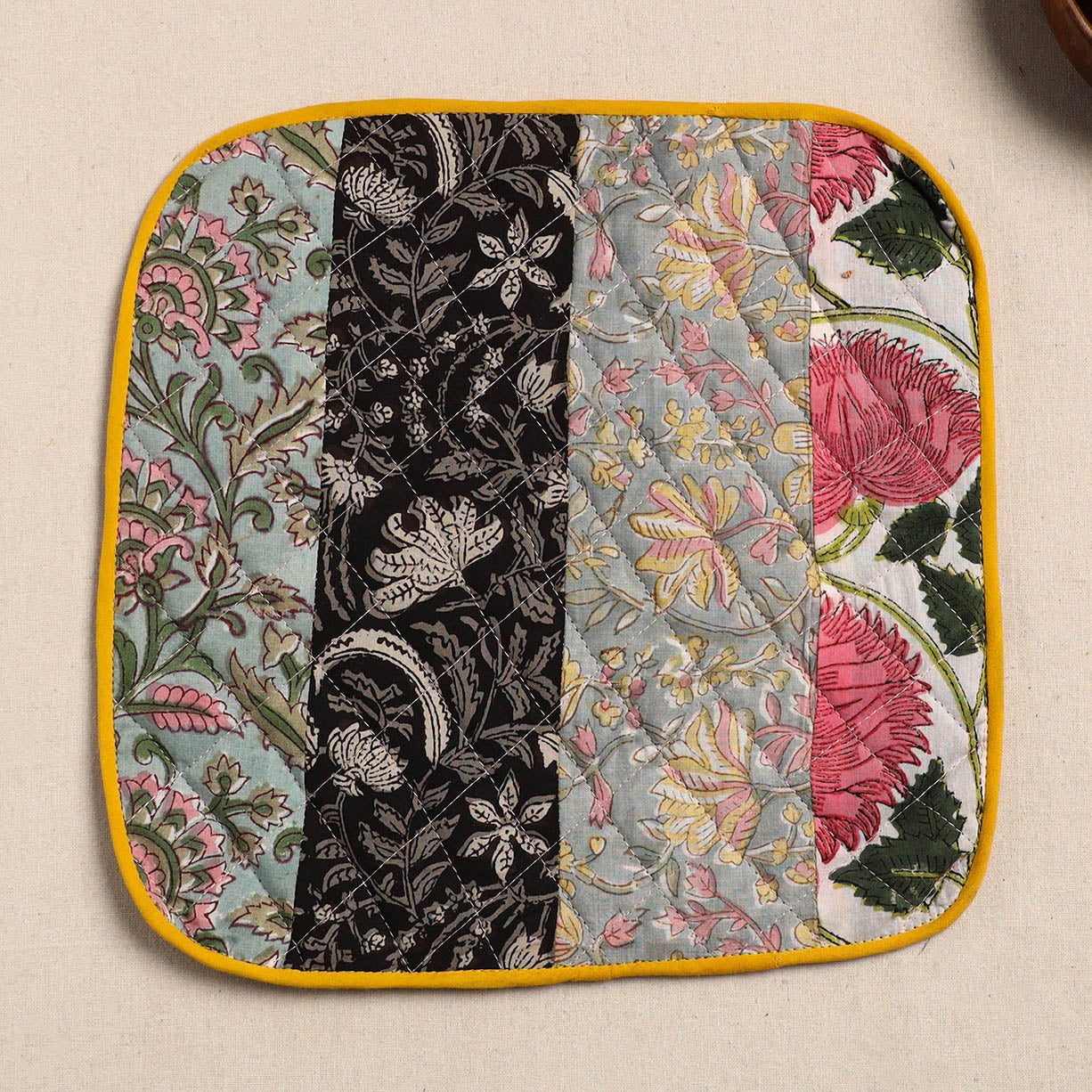 Multicolor Handcrafted Patchwork Cotton Pot Holder