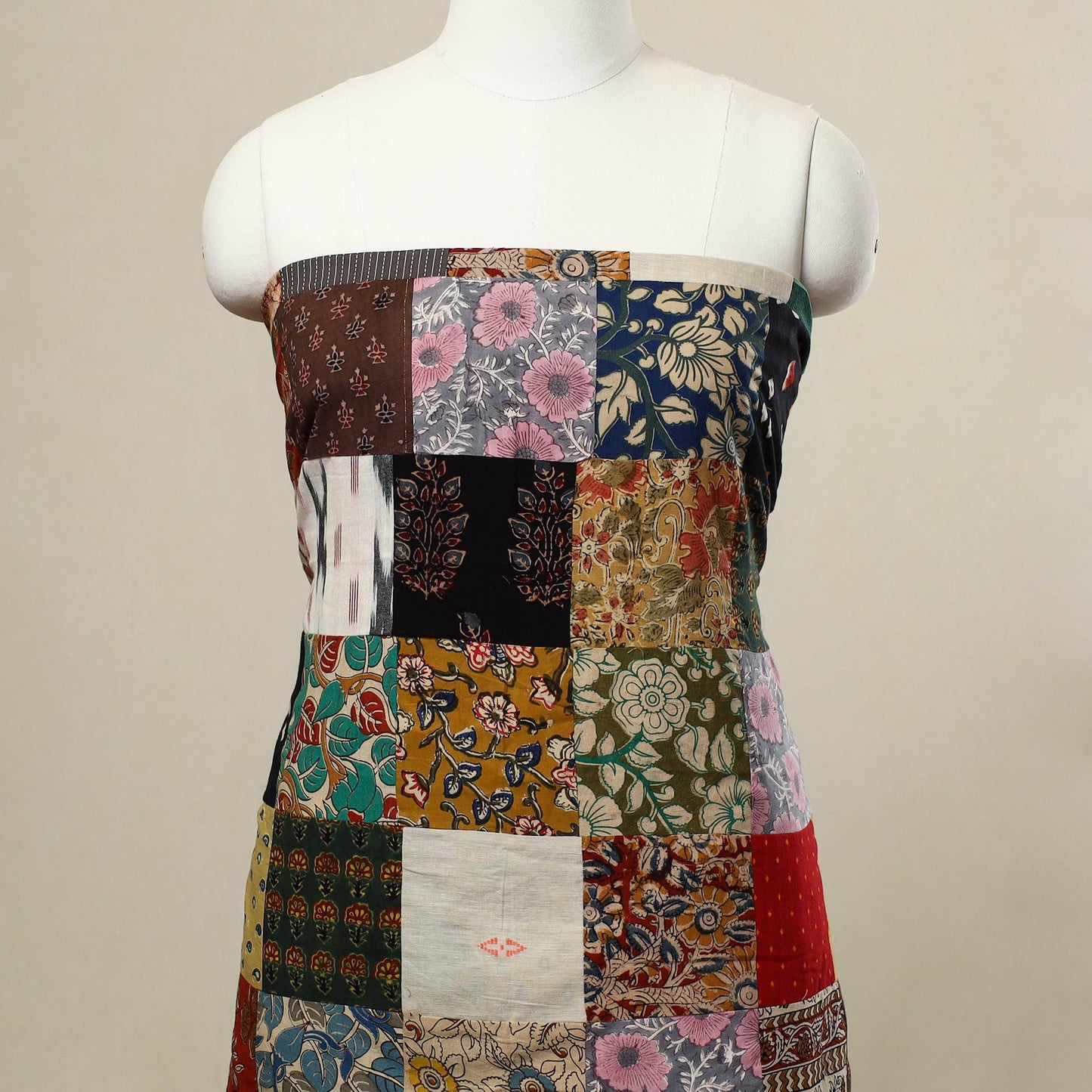 Multicolor Handcrafted Patchwork Cotton Kurta Material