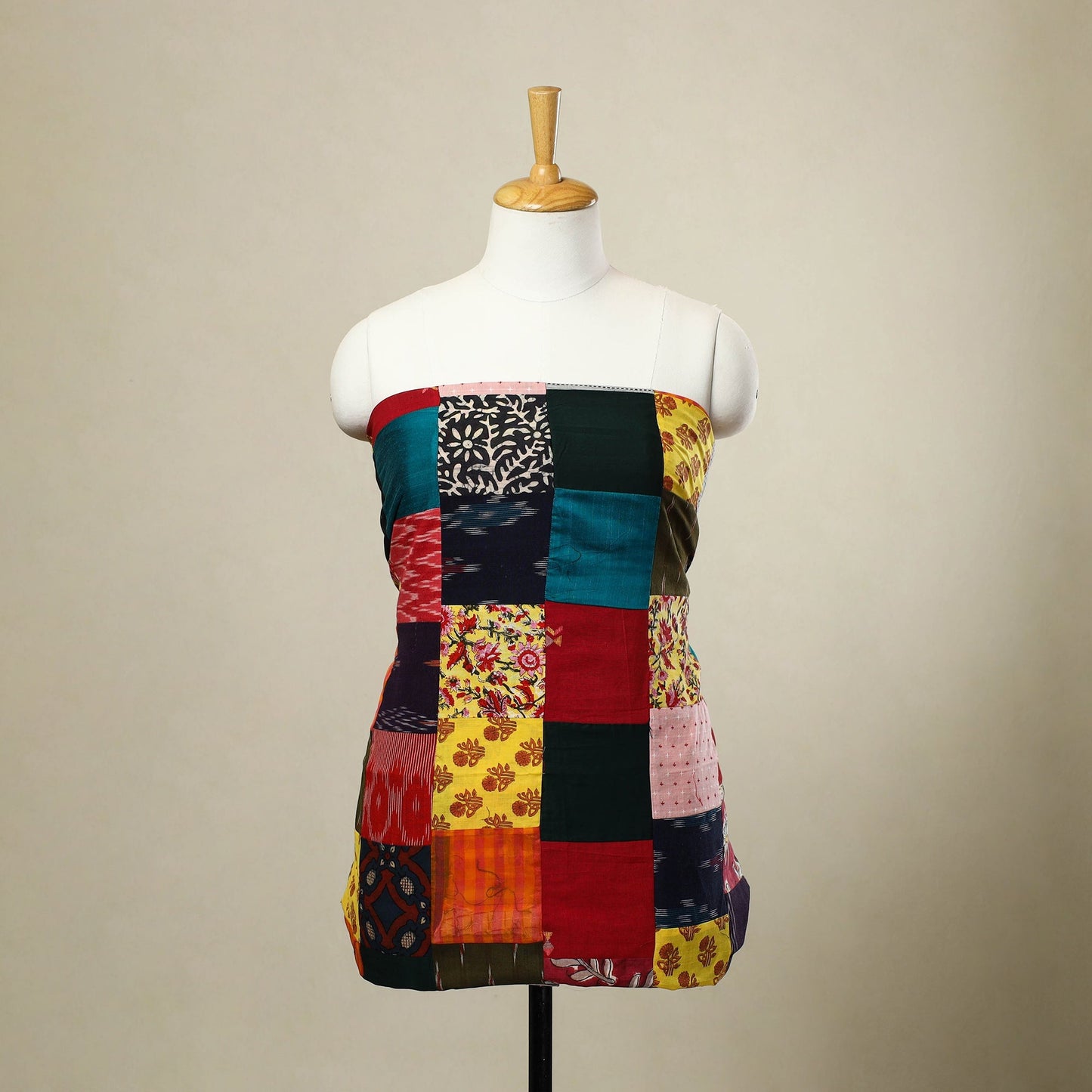 Multicolor Handcrafted Patchwork Cotton Kurta Material