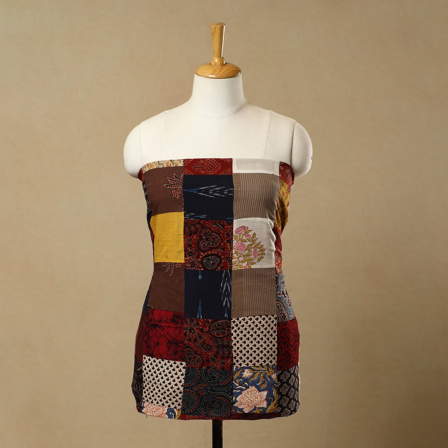 Buy Multicolor Handcrafted Patchwork Cotton Kurta Material