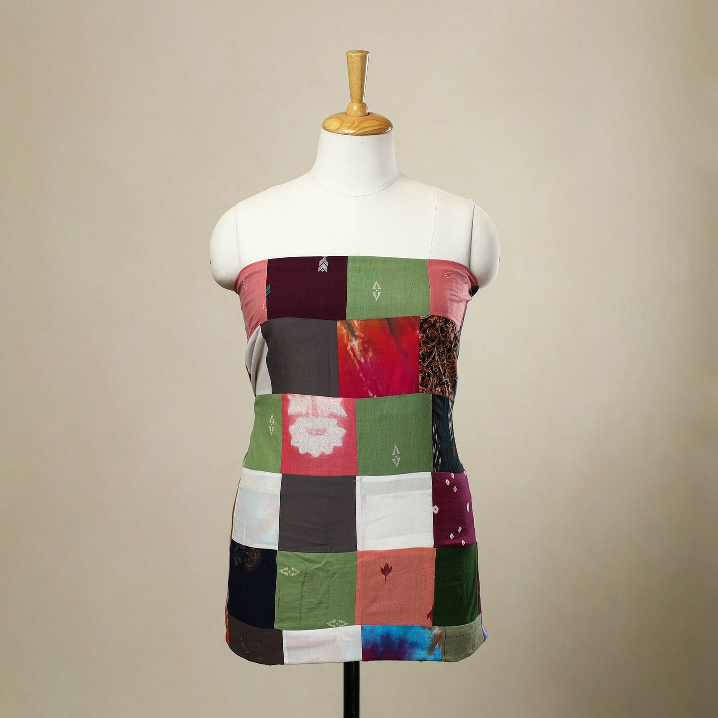 Buy Multicolor Handcrafted Patchwork Cotton Kurta Material