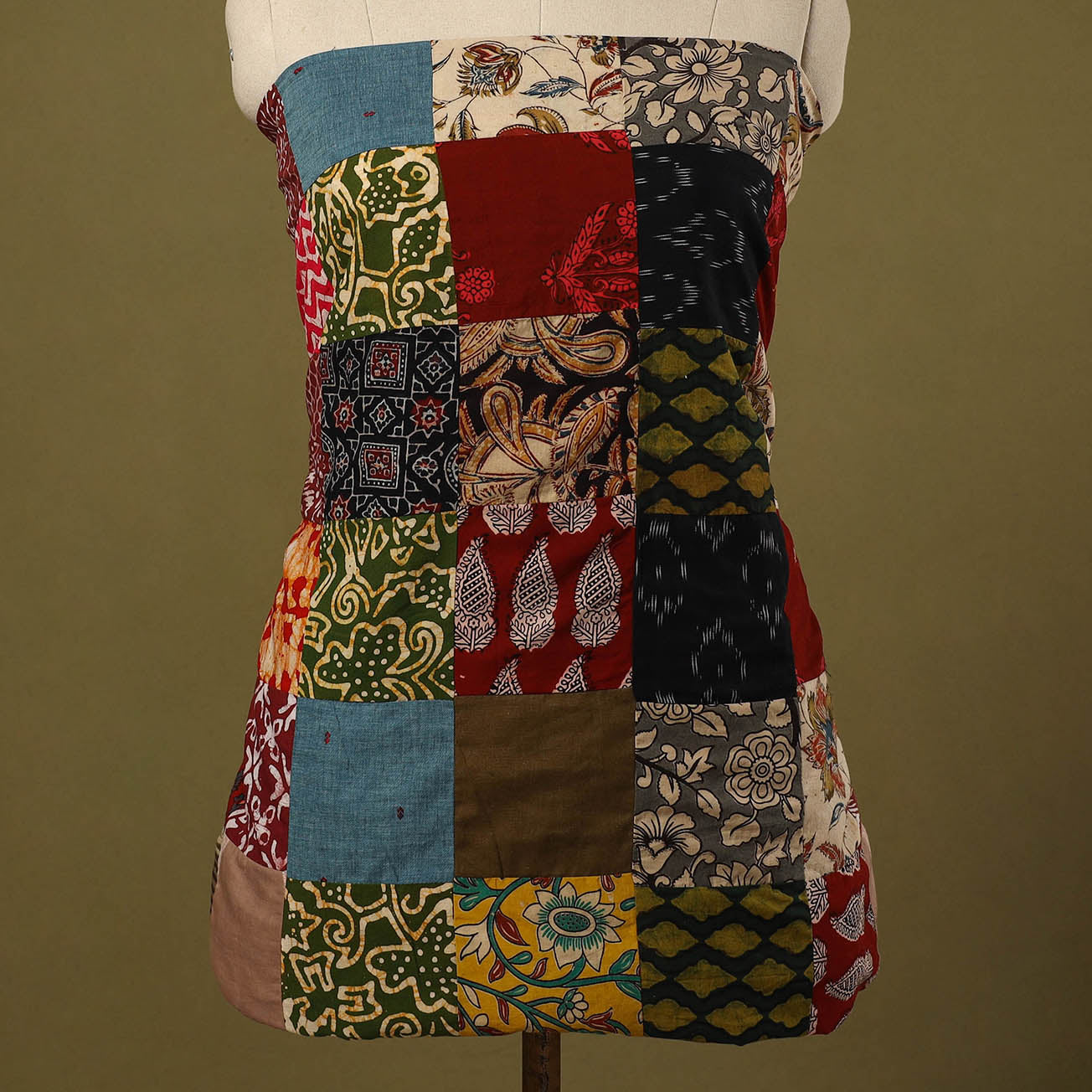 Buy Multicolor Handcrafted Patchwork Cotton Kurta Material