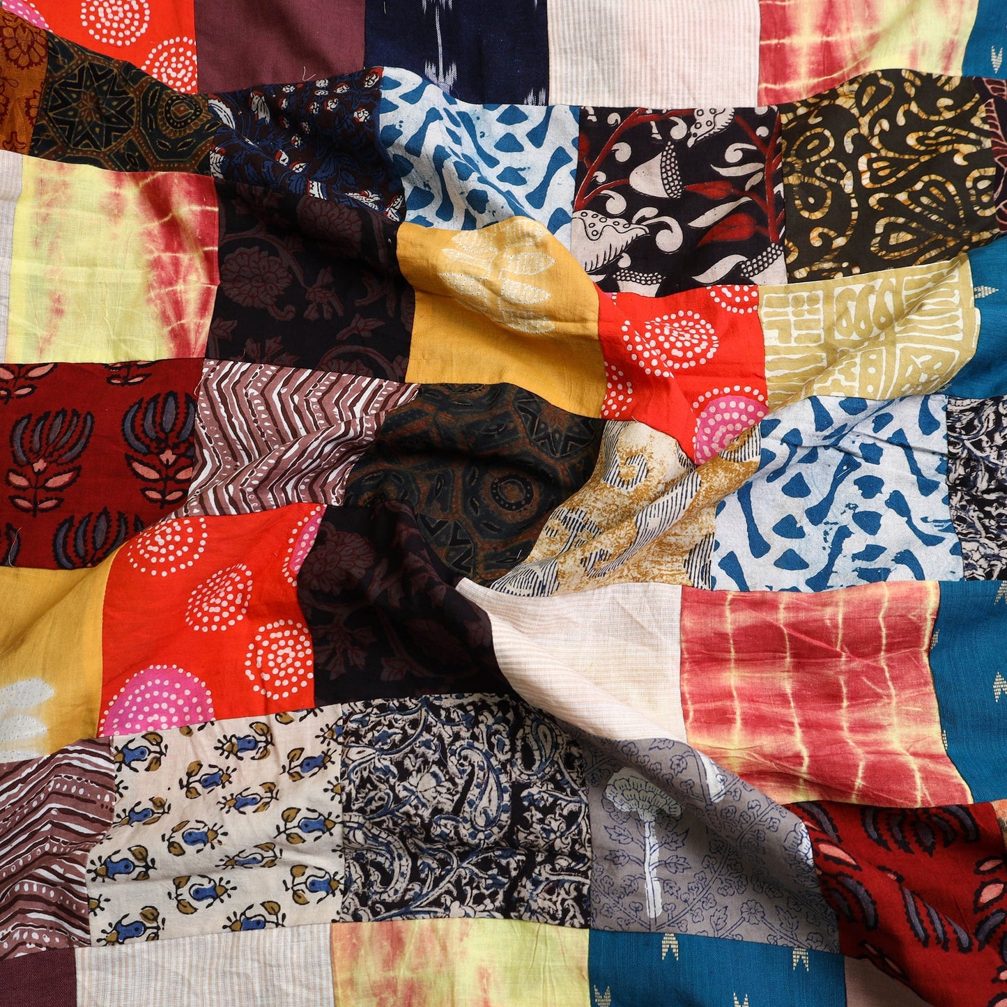 Buy Multicolor Handcrafted Patchwork Cotton Kurta Material