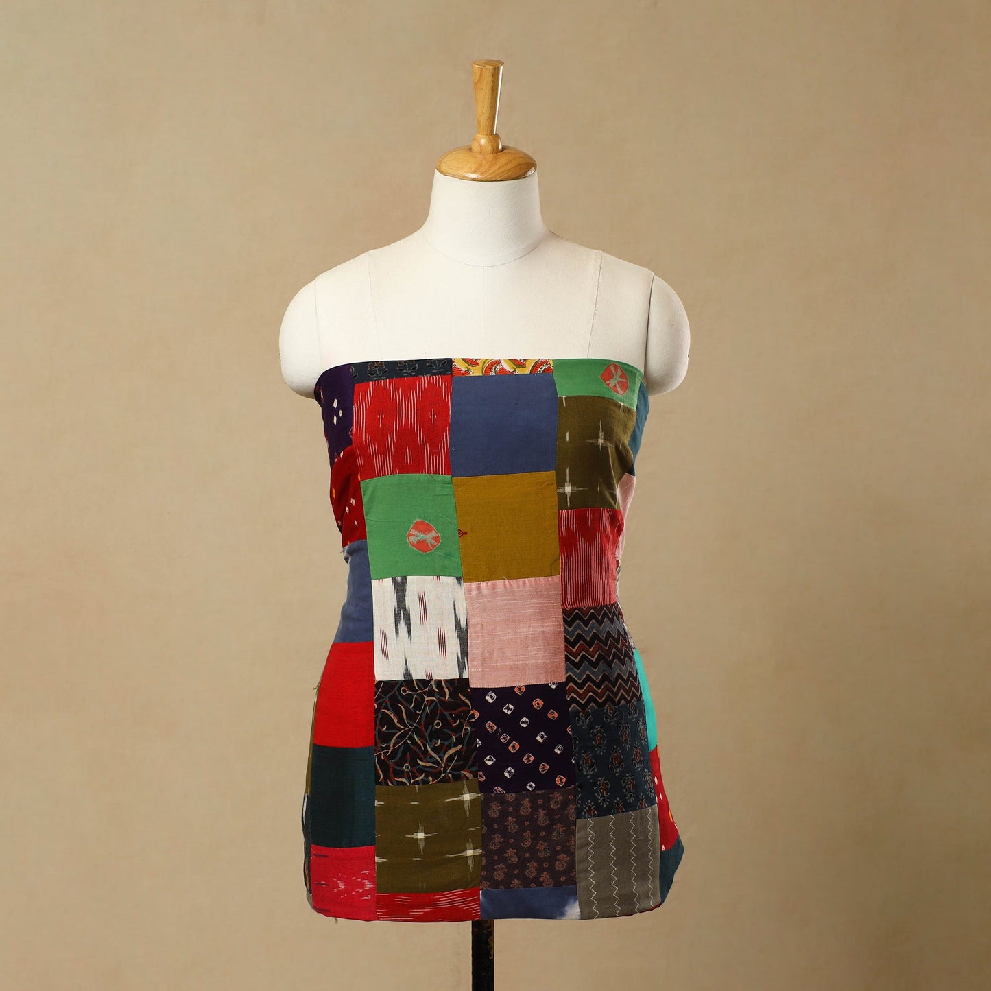 Multicolor Handcrafted Patchwork Cotton Kurta Material