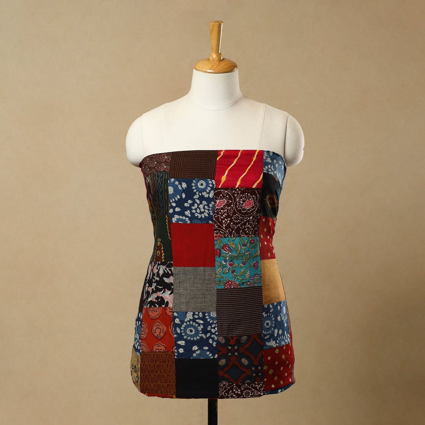 Multicolor Handcrafted Patchwork Cotton Kurta Material