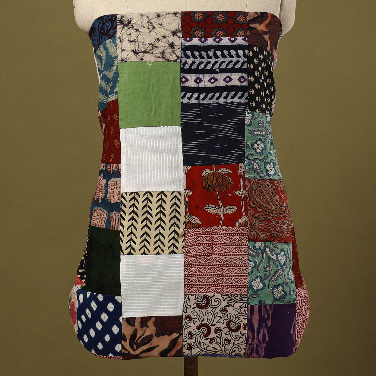 Multicolor Handcrafted Patchwork Cotton Kurta Material