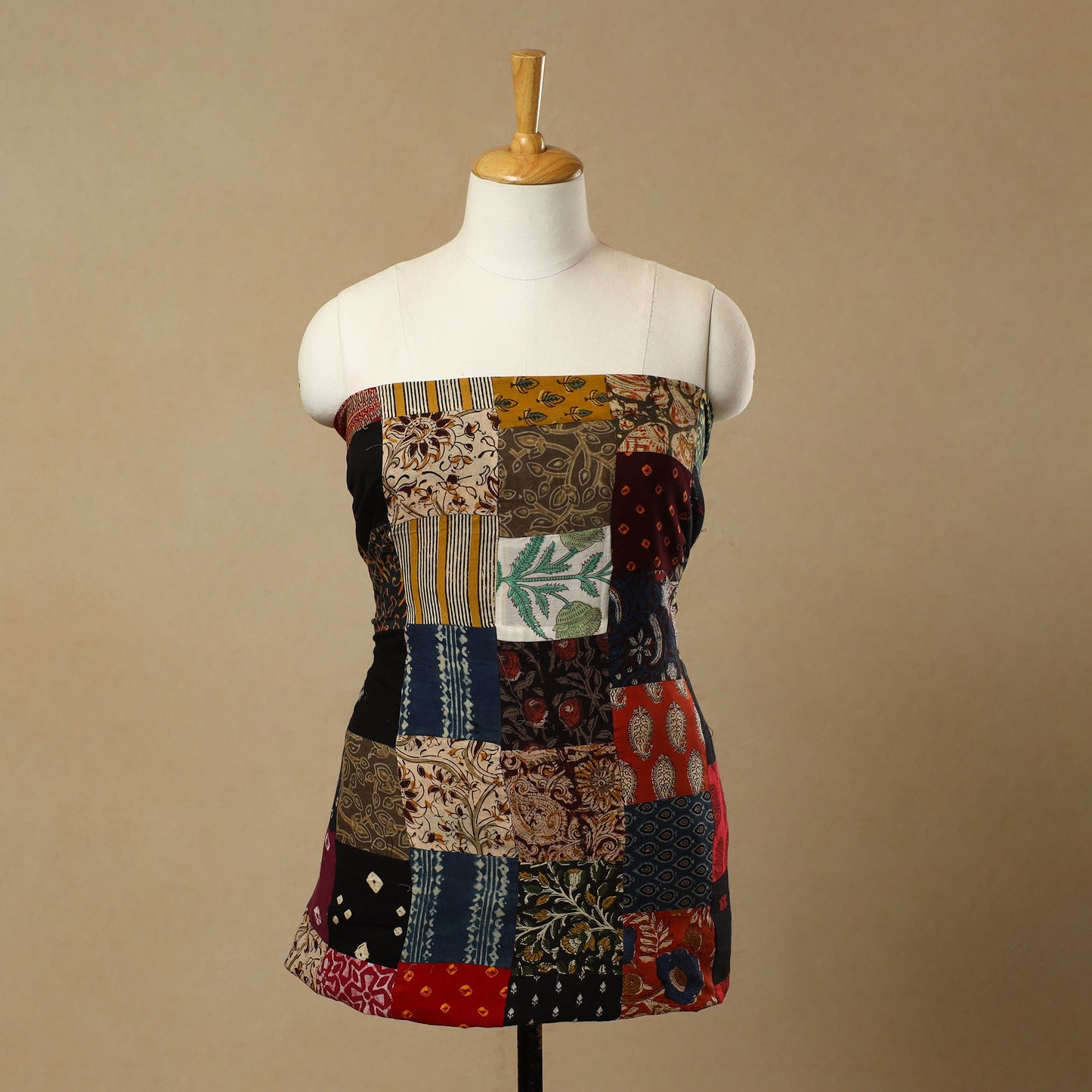 Multicolor - Handcrafted Patchwork Cotton Kurta Material (2.7m) 06