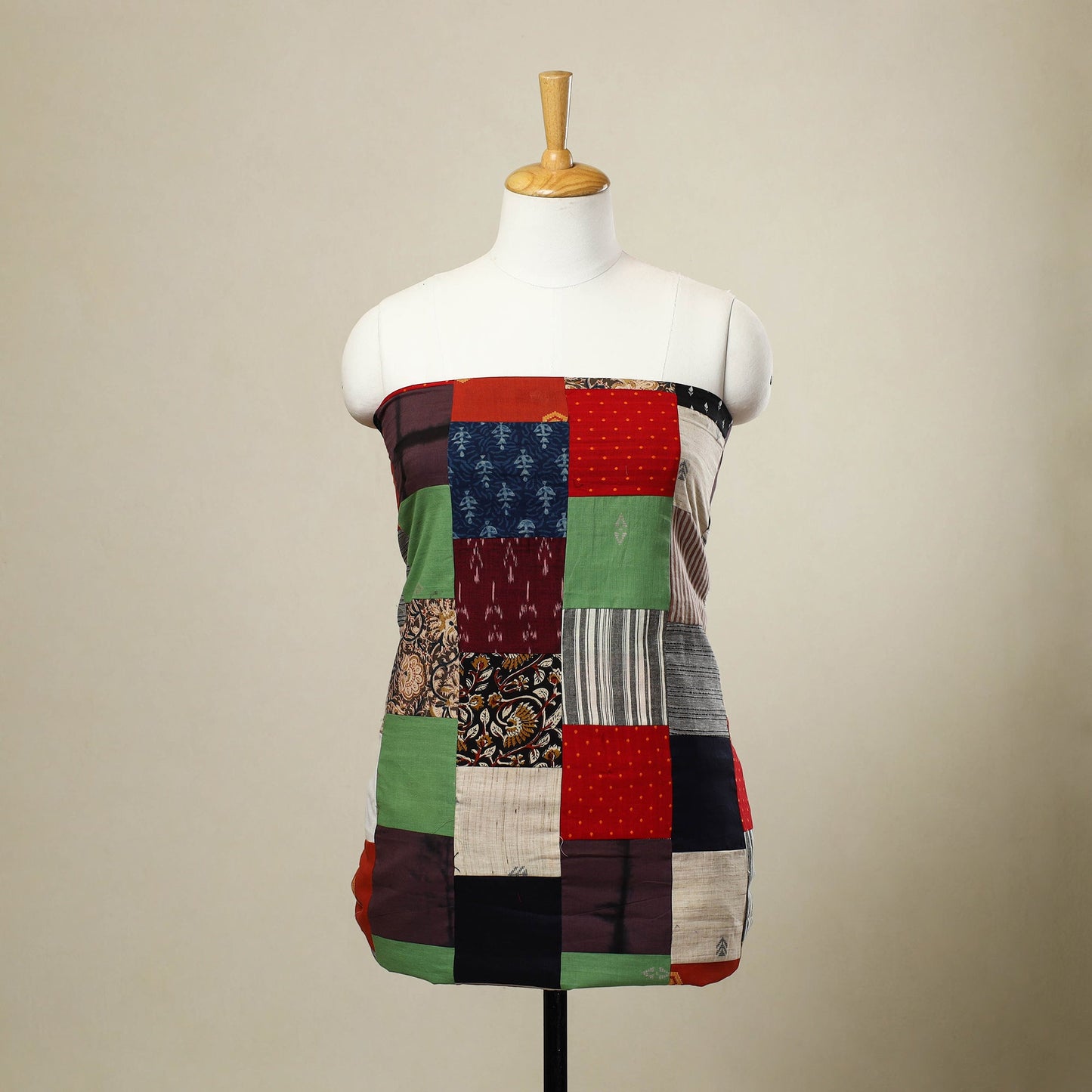 Multicolor Handcrafted Patchwork Cotton Kurta Material