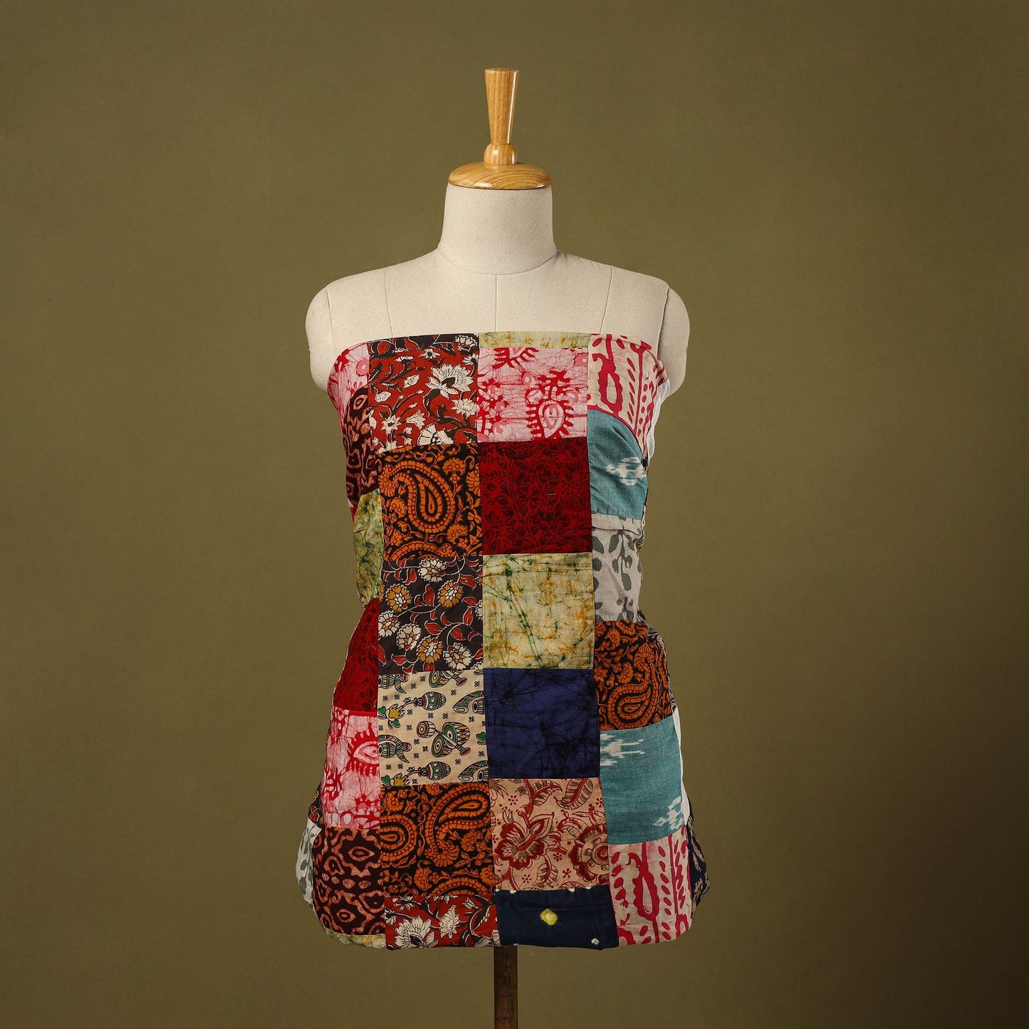 Multicolor Handcrafted Patchwork Cotton Kurta Material