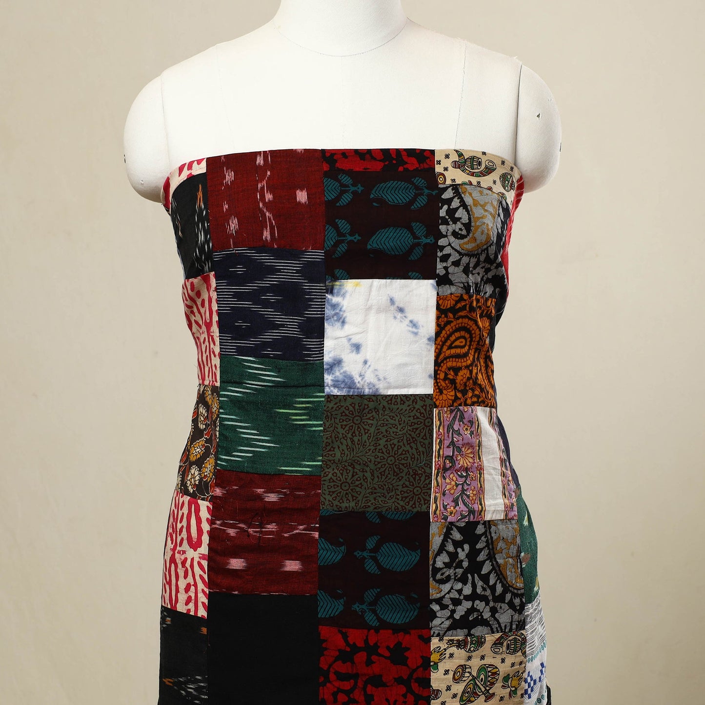 Buy Multicolor Handcrafted Patchwork Cotton Kurta Material