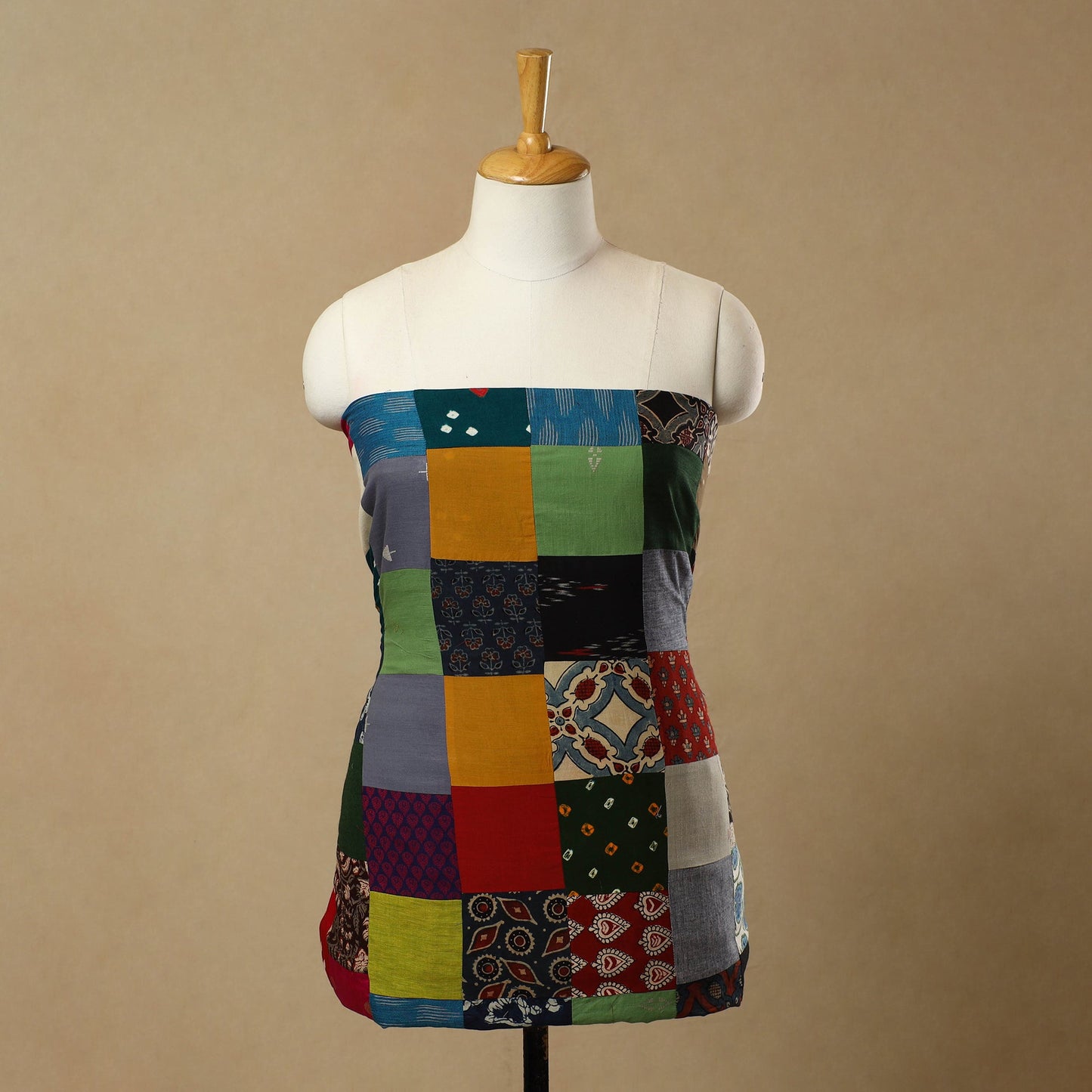 Multicolor Handcrafted Patchwork Cotton Kurta Material