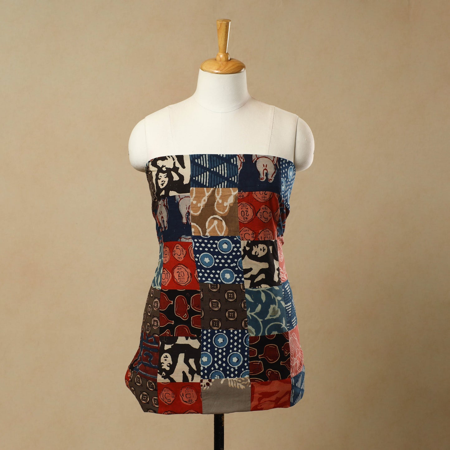 Multicolor Handcrafted Patchwork Cotton Kurta Material