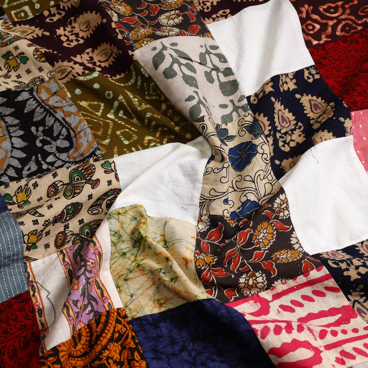 Multicolor Handcrafted Patchwork Cotton Kurta Material