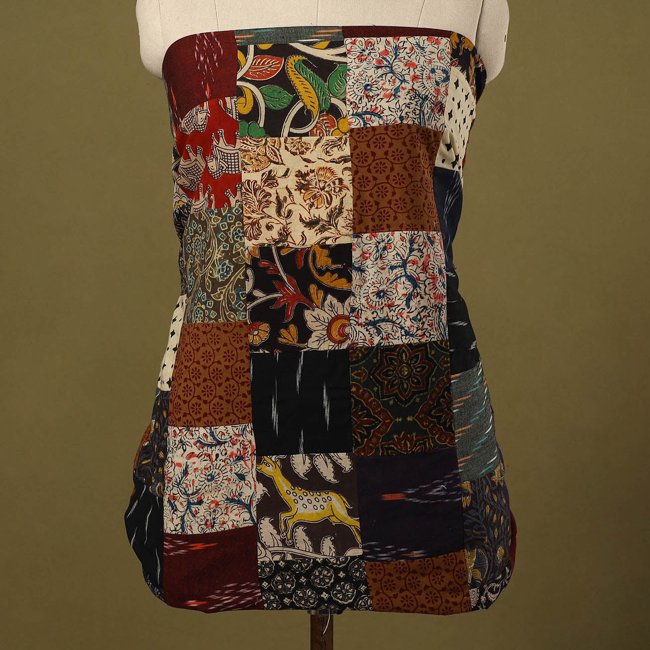 Multicolor Handcrafted Patchwork Cotton Kurta Material